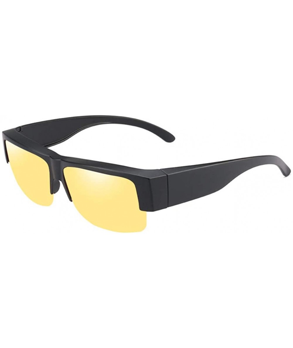 Wrap Polarized Sunglasses Wear Over Prescription Glasses Unisex Wrap Around Sun Glasses - Yellow - C318S0ZU4SH $33.80