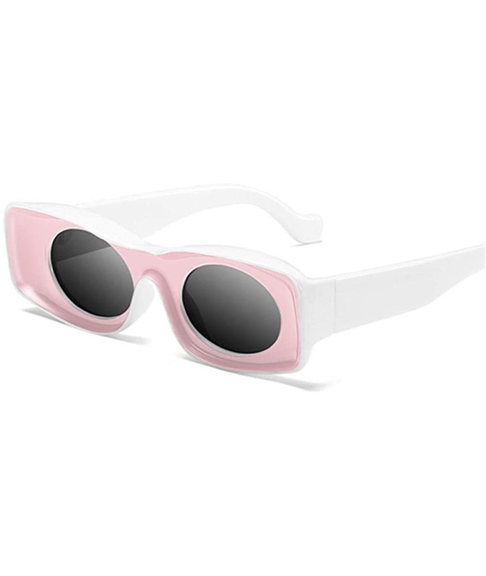 Oversized Women Fashion Hip Hot Sunglasses Luxury Brand Designer 90s Sun Glasses Men Blue - Pink - C318YKUGXCH $19.29