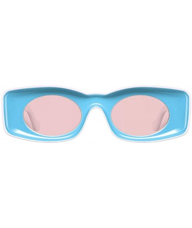 Oversized Women Fashion Hip Hot Sunglasses Luxury Brand Designer 90s Sun Glasses Men Blue - Pink - C318YKUGXCH $19.29