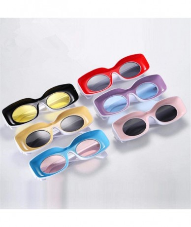 Oversized Women Fashion Hip Hot Sunglasses Luxury Brand Designer 90s Sun Glasses Men Blue - Pink - C318YKUGXCH $19.29