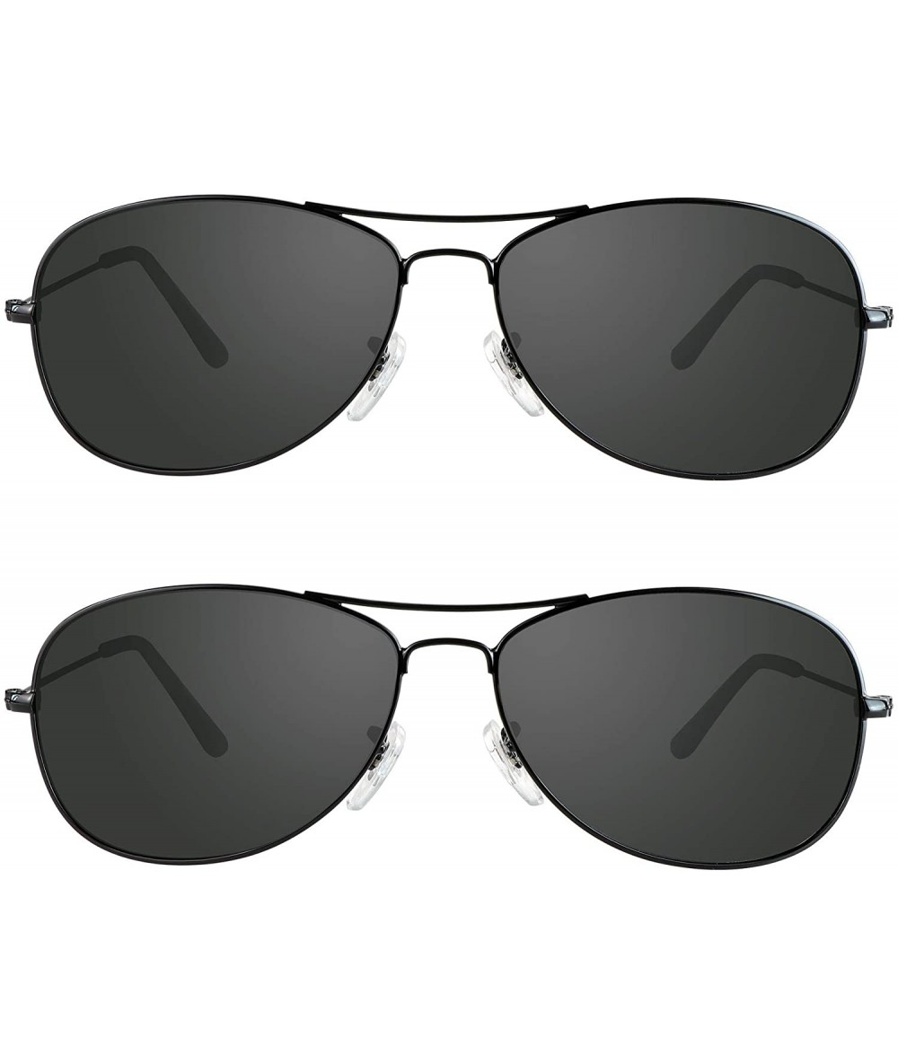 Oval 2 Pairs Polarized Vintage Oval Sunglasses for Women/Men Classic Retro Designer Style - 3362 - CA198KCKND8 $35.01