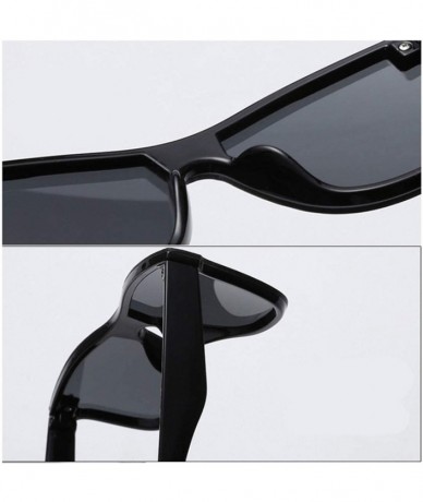 Goggle Siamese Sunglasses Men Sunglasses Colorful Retro Sun Glasses Pink Mirror Shades - Black - C1194ODO4HD $40.27