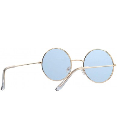 Round Fashion Bule Round Sunglasses Women Er Luxury Sun Glasses Cool Retro Female Oculos Gafas - Gold - C8198AHMX3A $52.06