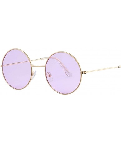 Round Fashion Bule Round Sunglasses Women Er Luxury Sun Glasses Cool Retro Female Oculos Gafas - Gold - C8198AHMX3A $52.06