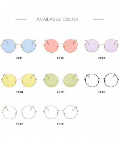 Round Fashion Bule Round Sunglasses Women Er Luxury Sun Glasses Cool Retro Female Oculos Gafas - Gold - C8198AHMX3A $52.06