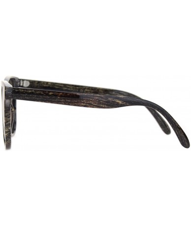 Oversized Mens Wood Grain Oversize Horn Rim Color Mirror Sunglasses - Dark Wood Teal Mirror - CC18O3GZHL6 $19.90