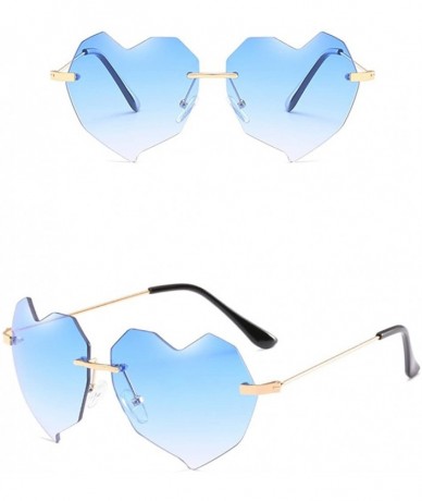 Sport Retro 80s Ladies Irregular Shape Sunglasses for Travel Vacation Sunshine - Blue - CB18DM4WRRC $26.62