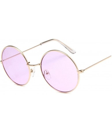 Round Round Small Sunglasses Women Er Vintage Metal Cheap Sun Glasses Female Retro Circle Eyewear - Goldpurple - C8198AGYE5I ...