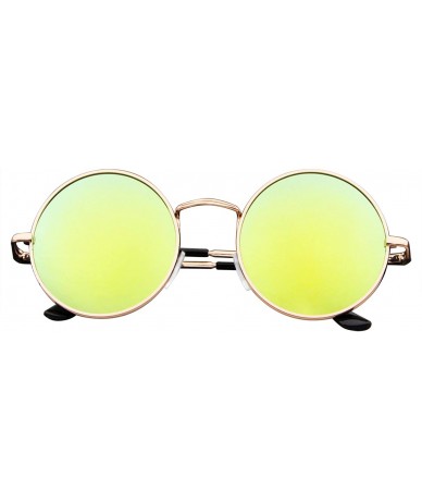 Aviator John Lennon Inspired Sunglasses Round Hippie Shades Retro Colored Lenses - Green Ice - CC11JRWDFBF $18.13