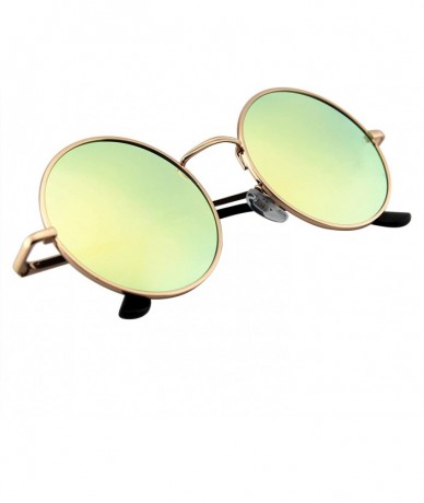 Aviator John Lennon Inspired Sunglasses Round Hippie Shades Retro Colored Lenses - Green Ice - CC11JRWDFBF $18.13