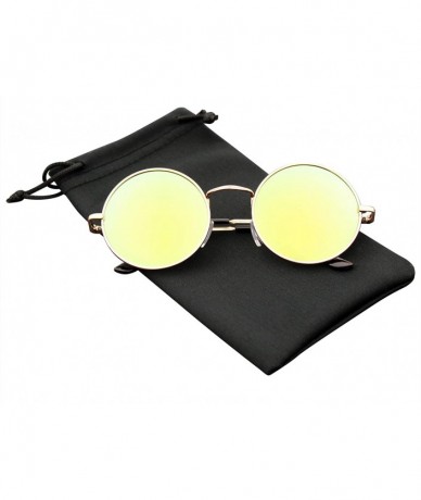 Aviator John Lennon Inspired Sunglasses Round Hippie Shades Retro Colored Lenses - Green Ice - CC11JRWDFBF $18.13