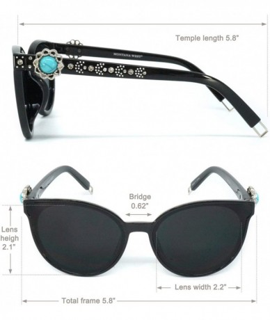 Square Wayfarer Sunglasses for Women Western Fashion Cateye UV 400 Protection Shades With Bling - CL197XQGD8L $35.40