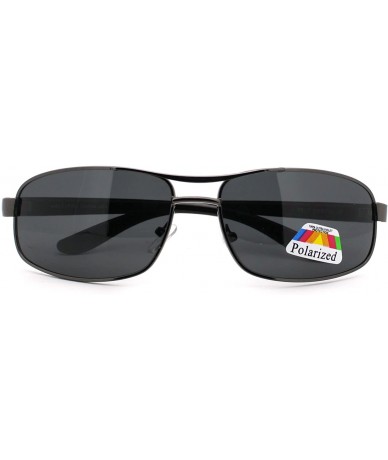 Oval Polarized Lens Sunglasses Men's Oval Rectangular Fashion Frame - Gun Metal - CX11MWDK7CV $21.34