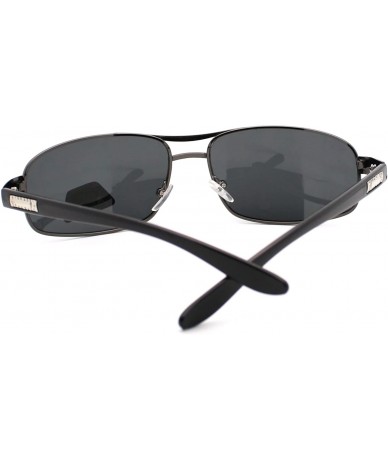 Oval Polarized Lens Sunglasses Men's Oval Rectangular Fashion Frame - Gun Metal - CX11MWDK7CV $21.34