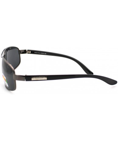 Oval Polarized Lens Sunglasses Men's Oval Rectangular Fashion Frame - Gun Metal - CX11MWDK7CV $21.34