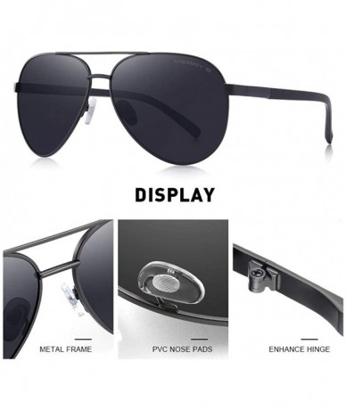 Aviator DESIGN Men Classic Pilot Sunglasses HD Polarized Sun Glasses For C01 Black - C03 Gray - CC18XDWWHZA $29.78