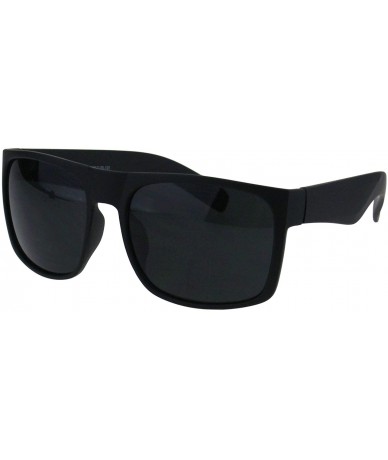 Rectangular Mens Square Rectangular Sunglasses Classic Black Frame & Lens UV 400 - Shiny Black - CC18RIOLHAK $20.29