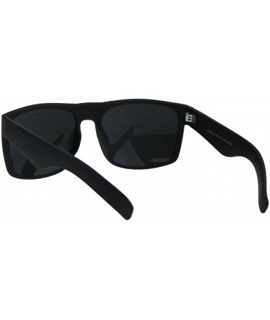 Rectangular Mens Square Rectangular Sunglasses Classic Black Frame & Lens UV 400 - Shiny Black - CC18RIOLHAK $20.29