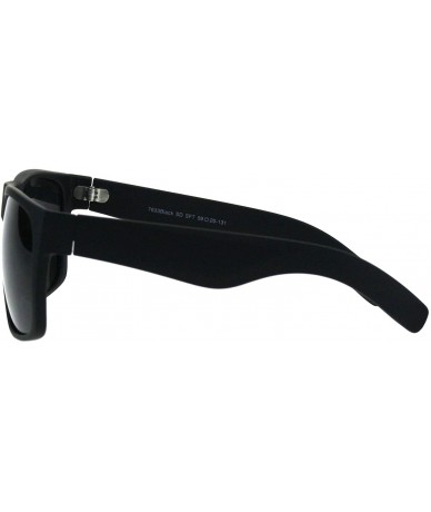 Rectangular Mens Square Rectangular Sunglasses Classic Black Frame & Lens UV 400 - Shiny Black - CC18RIOLHAK $20.29