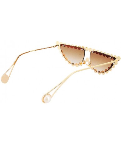 Goggle Sparkling Crystal Cat Eye Sunglasses UV Protection Metal Rhinestone Frame - Tawny Lens - C018U0AU2H4 $29.70