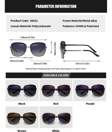 Wrap RoyalHot Women Polarized Oversized Vintage Sunglasses Alloy Frame Female Sun Glasses Shades 60012 - Purple - CW18X8MM9HR...