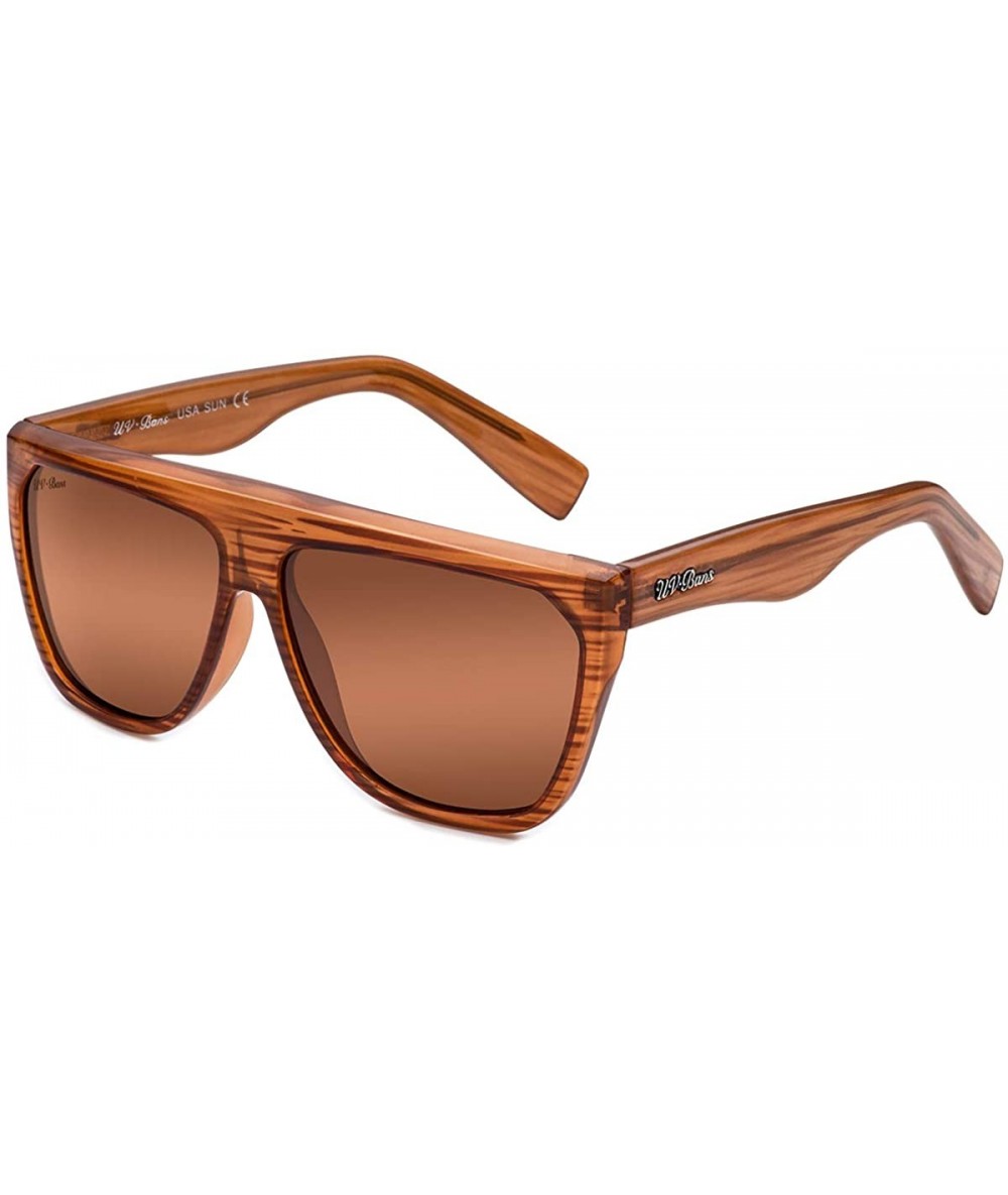 Square Polarized Sunglasses Protection Oversized - Oversized Browm - C218C9ZUYKZ $35.28