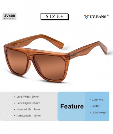 Square Polarized Sunglasses Protection Oversized - Oversized Browm - C218C9ZUYKZ $35.28