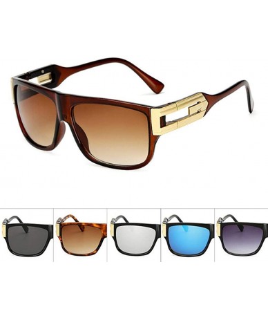 Aviator Retro Sunglasses Men Vintage Brand Designer Sun Glasses Male Celebrity C1black - C5tea - CC18XQYAAQK $18.80