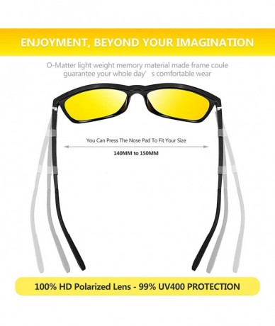 Square HD Night Vision Glasses for Driving Anti-glare Polarized Yellow Lens Night Driving Glasees for Rainy Day Safety - CQ18...