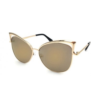 Oversized Summer Fashion Oversize Sunglasses - Gold - CZ18TSDR686 $19.95