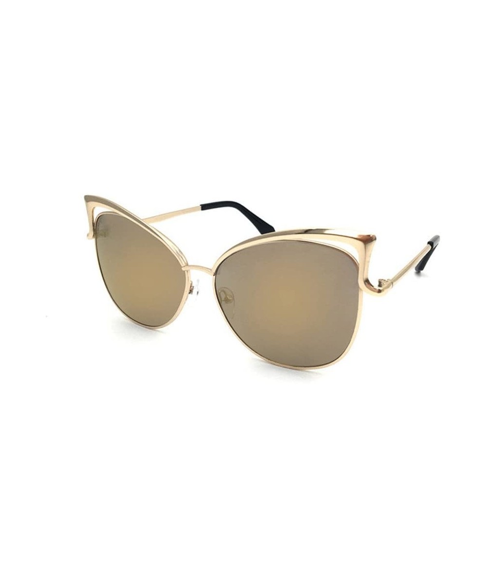 Oversized Summer Fashion Oversize Sunglasses - Gold - CZ18TSDR686 $19.95