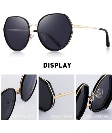 Aviator DESIGN Women Fashion Trending Sunglasses Ladies Luxury Polarized Sun C01 Black - C03 Gray - CY18XEC20U5 $28.14