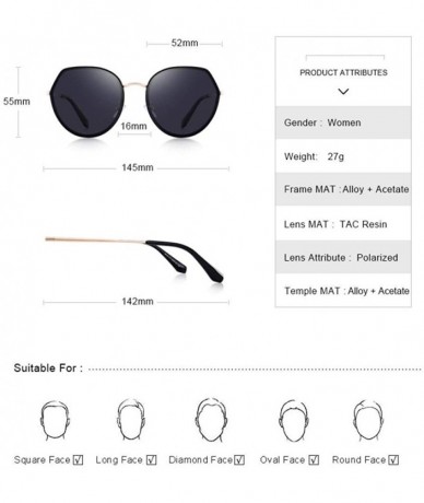 Aviator DESIGN Women Fashion Trending Sunglasses Ladies Luxury Polarized Sun C01 Black - C03 Gray - CY18XEC20U5 $28.14