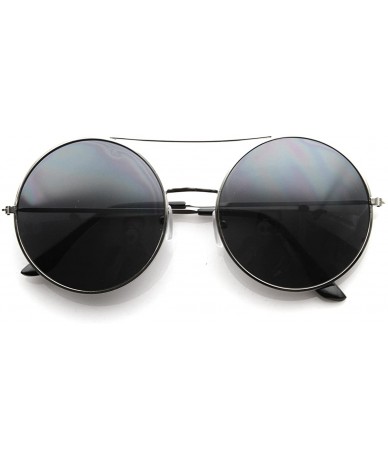 Round Large Round Metal Circle Frame Sunglasses w/Cross Bar - CD119YAGXAD $18.13