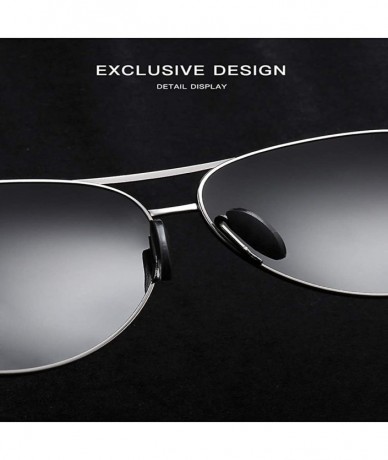 Square Polarized Sunglasses for Men-Metal Frame Aviator Sunglasses UV 400 Protection - Gun/Grey-02 - CS18KH7C45T $23.91