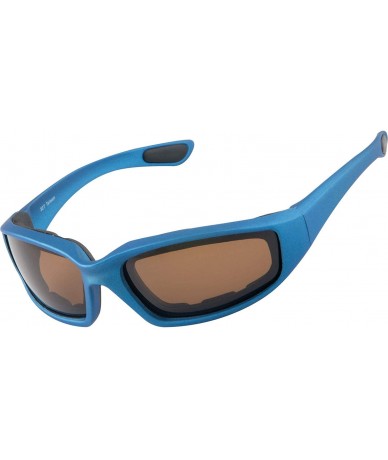 Round Polarized Motorcycle & Fishing Floating Sports Wrap Sunglasses - Blue - C412IS19WQH $43.32