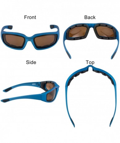 Round Polarized Motorcycle & Fishing Floating Sports Wrap Sunglasses - Blue - C412IS19WQH $43.32