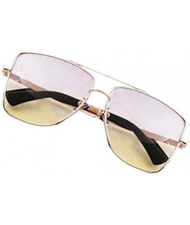 Round Unisex Men/Women Classic Round Oversized Sunglasses with 100% UV Protection - Gray on Blue - CT196AX2N54 $25.50