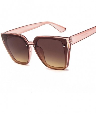 Square Fashion Cateyes Sunglasses Women Luxury Brand Designer Vintage Cat Eye Female Retro Full Frame Style - Pink - CA198ZO6...