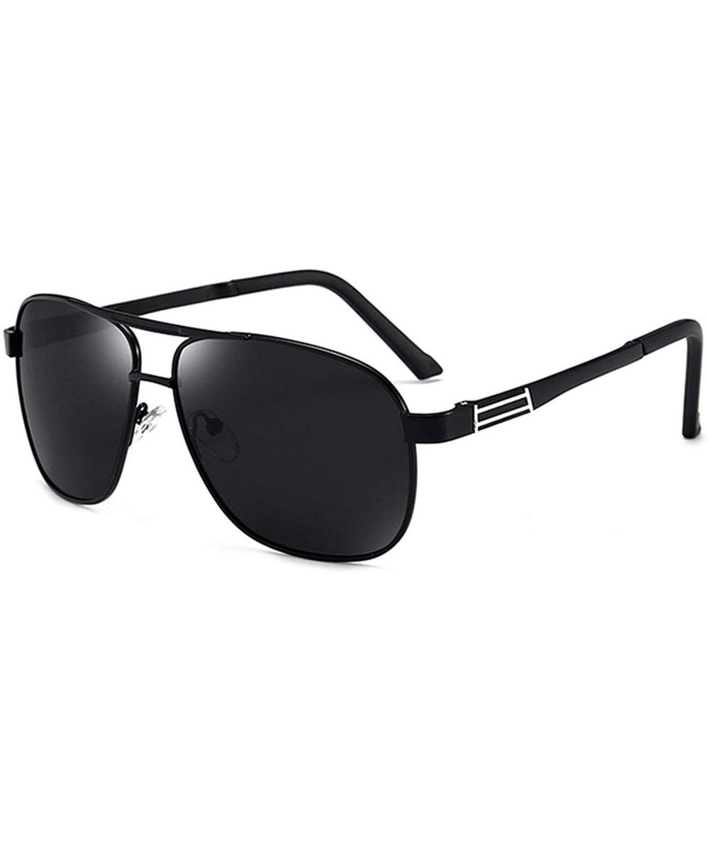 Aviator Polarized Sunglasses Aluminium Magnesium Accessories - Black - CG18S75KGO6 $23.51