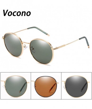 Round Classic Retro Round Sunglasses Gold Metal Frame Non-Polarized Lens Glasses for Women - Green - CE19448IXTI $22.23