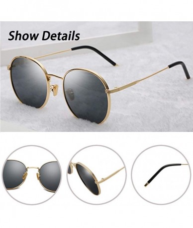 Round Classic Retro Round Sunglasses Gold Metal Frame Non-Polarized Lens Glasses for Women - Green - CE19448IXTI $22.23