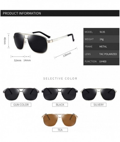 Aviator Polarized Sunglasses Aluminium Magnesium Accessories - Black - CG18S75KGO6 $23.51