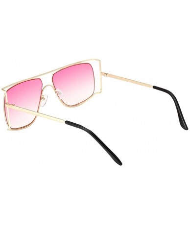 Oversized Oversize Frames Sunglasses for Women Unique Metal Frame Eyeglasse UV400 - C2 Yellow Lens - CL198KMGT57 $24.98