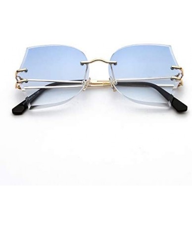 Semi-rimless Square Rimless Sunglasses Women Luxury Crystal Gradient Lens Clear Sun Glasses Ladies Vintage Oversized Eyewear ...