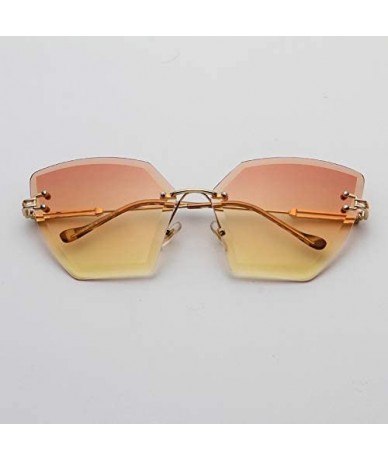 Semi-rimless Square Rimless Sunglasses Women Luxury Crystal Gradient Lens Clear Sun Glasses Ladies Vintage Oversized Eyewear ...