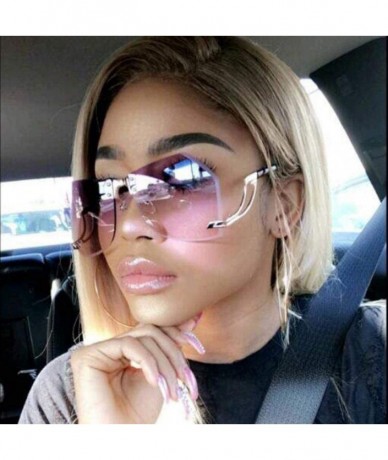 Oversized 32g Irregular Frameless Sunglasses Women Gradient Alloy Frame C2 Tea - C2 Tea - C918YQU49DW $20.42