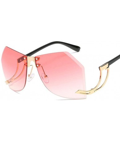 Oversized 32g Irregular Frameless Sunglasses Women Gradient Alloy Frame C2 Tea - C2 Tea - C918YQU49DW $20.42