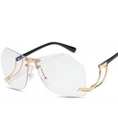 Oversized 32g Irregular Frameless Sunglasses Women Gradient Alloy Frame C2 Tea - C2 Tea - C918YQU49DW $20.42