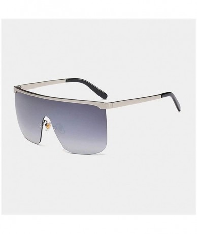 Goggle Oversized Sunglasses Fashion Glasses - C4 Silver Gray - C6198K8TEN3 $29.34